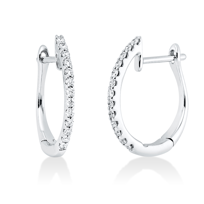 Creolen    aus 750/-18 Karat Weißgold mit 26 Diamanten 0