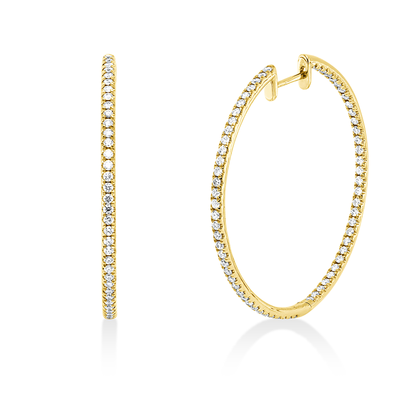 Creolen    aus 750/-18 Karat Gelbgold mit 134 Diamanten 1