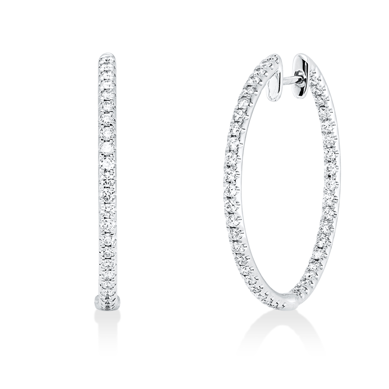 Creolen    aus 750/-18 Karat Weißgold mit 88 Diamanten 1