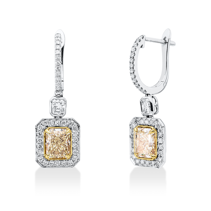 Ohrschmuck    aus 750/-18 Karat Weißgold / Gelbgold mit 74 Diamanten 2
