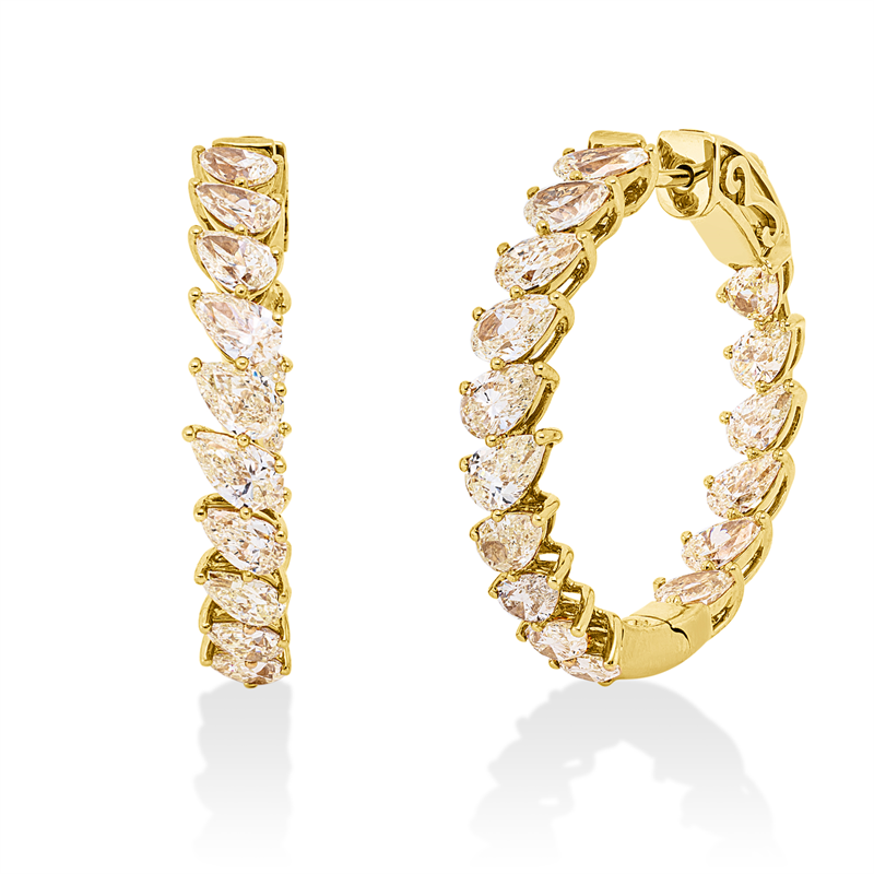 Creolen    aus 750/-18 Karat Gelbgold mit 32 Diamanten 6