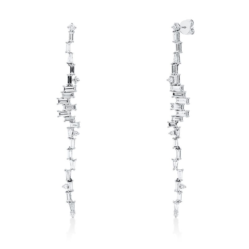 Ohrschmuck    aus 750/-18 Karat Weißgold mit 50 Diamanten 4