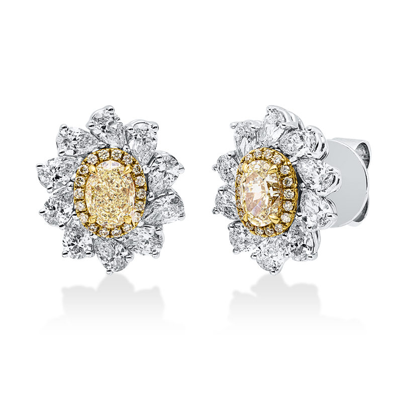 Ohrstecker    aus 750/-18 Karat Weißgold / Gelbgold mit 58 Diamanten 3