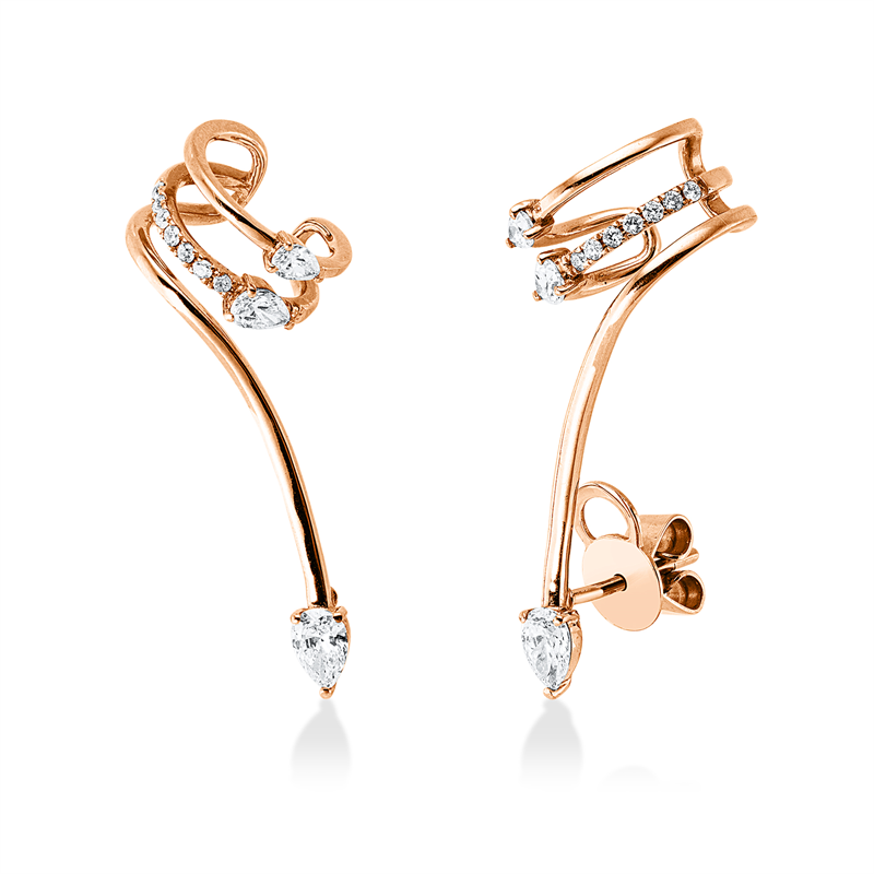 Ohrstecker    aus 750/-18 Karat Rotgold mit 20 Diamanten 1