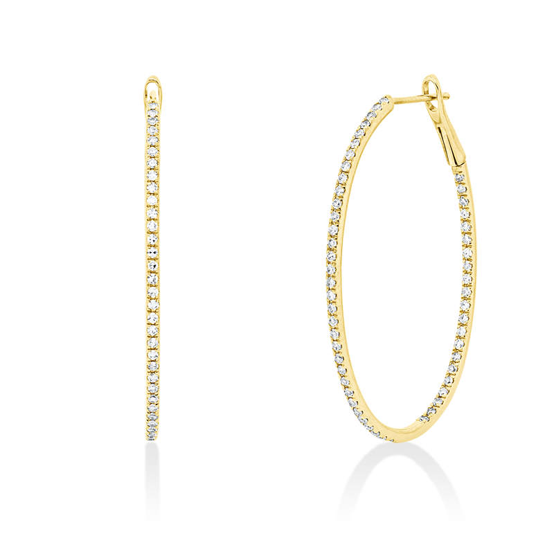 Creolen    aus 750/-18 Karat Gelbgold mit 108 Diamanten 0