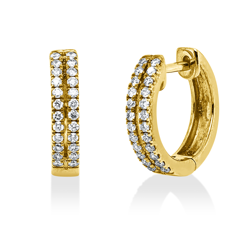 Creolen    aus 750/-18 Karat Gelbgold mit 48 Diamanten 0