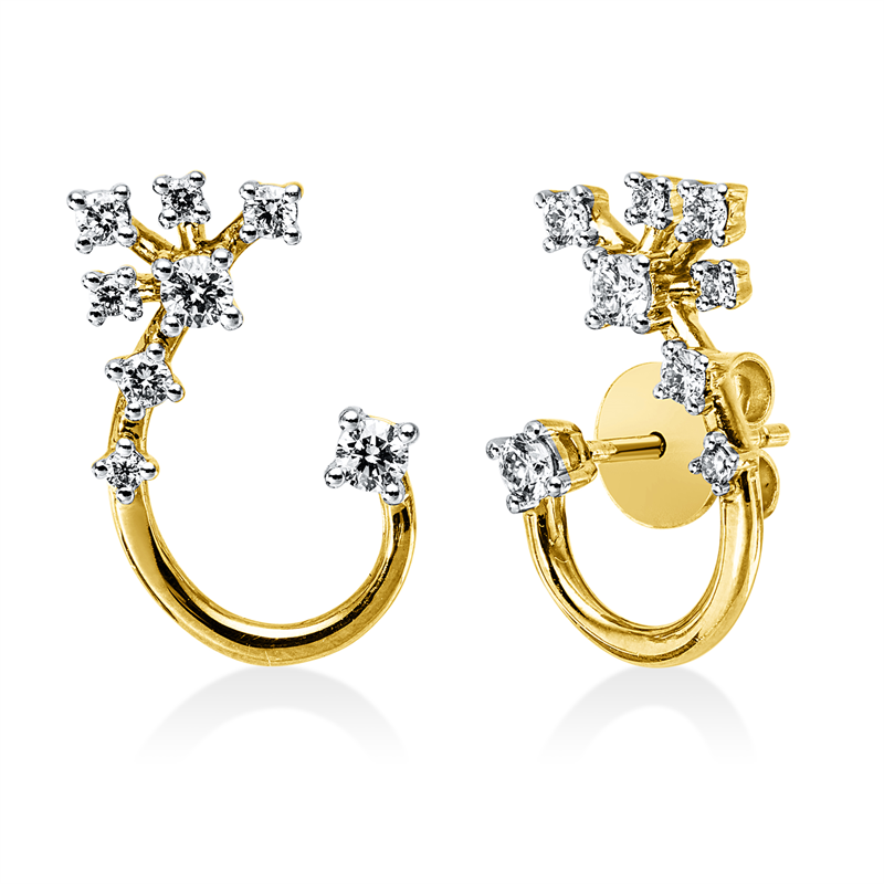 Ohrstecker    aus 750/-18 Karat Gelbgold / Weißgold mit 16 Diamanten 0