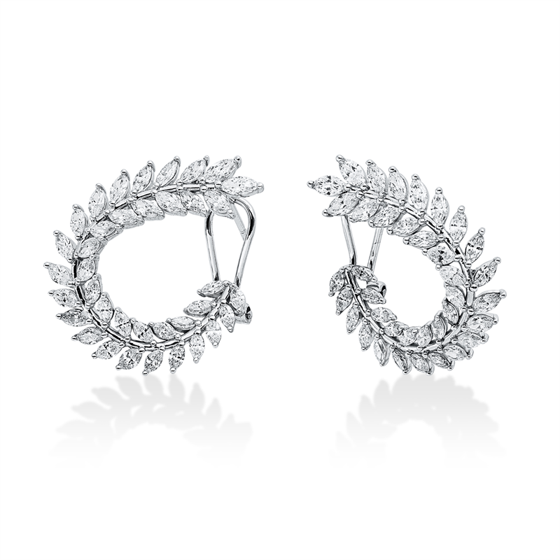Ohrschmuck    aus 750/-18 Karat Weißgold mit 74 Diamanten 2