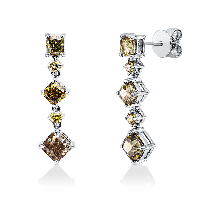 Ohrschmuck    aus 750/-18 Karat Weißgold mit 10 Diamanten 2