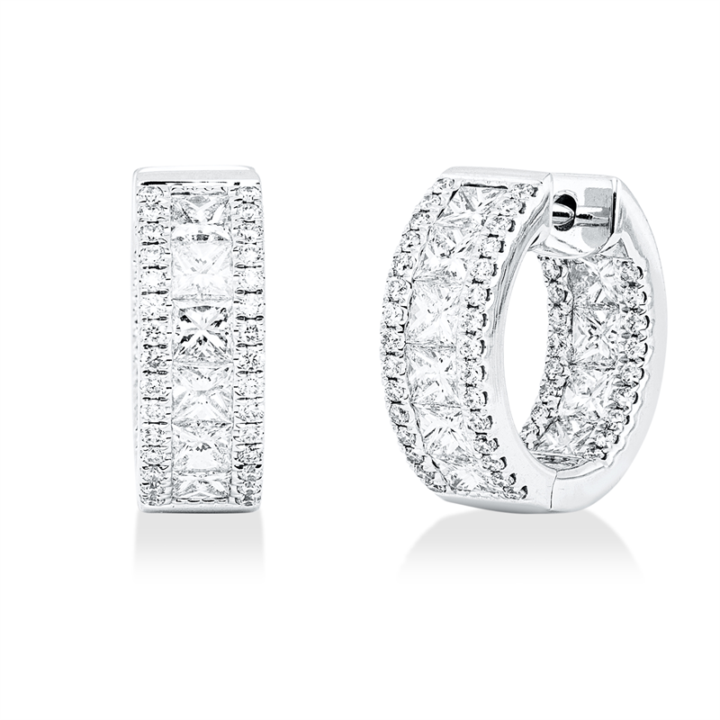 Creolen    aus 750/-18 Karat Weißgold mit 118 Diamanten 2