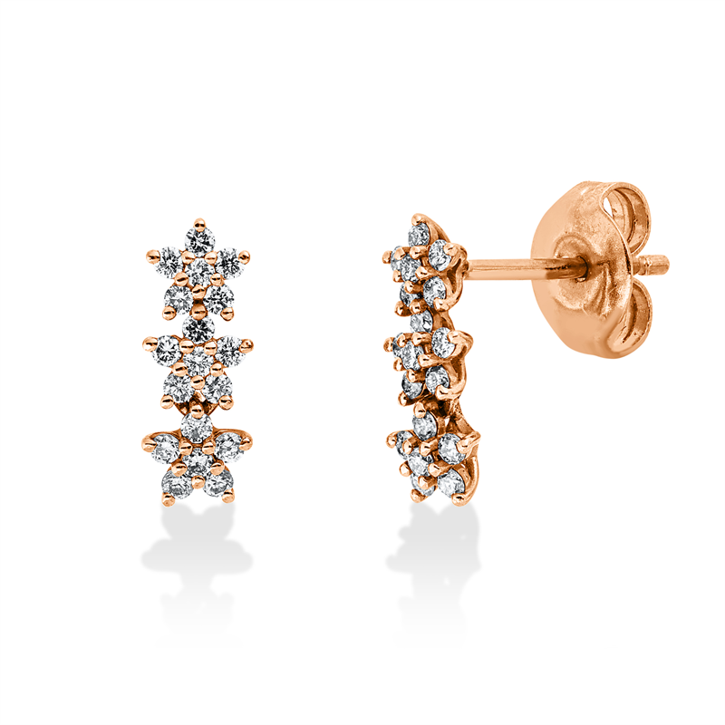 Ohrstecker    aus 750/-18 Karat Rotgold mit 36 Diamanten 0