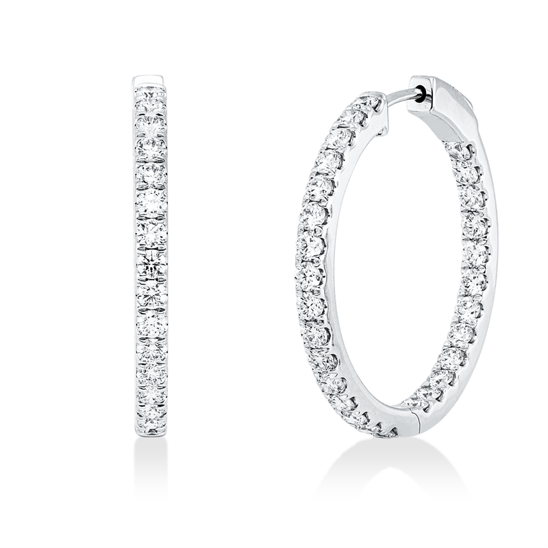 Creolen    aus 750/-18 Karat Weißgold mit 56 Diamanten 1