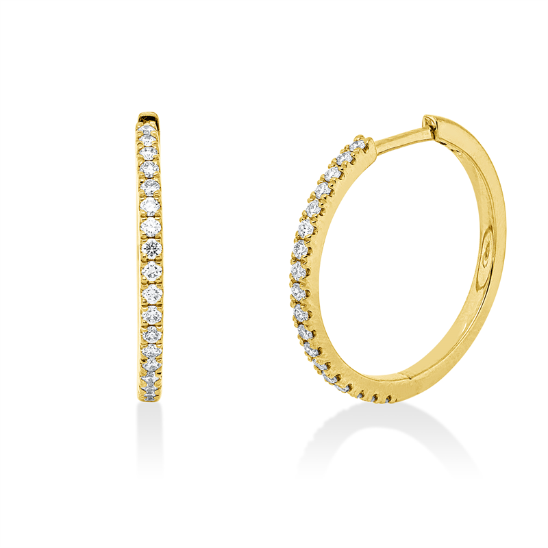 Creolen    aus 585/-14 Karat Gelbgold mit 36 Diamanten 0