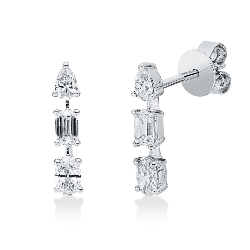Ohrschmuck    aus 585/-14 Karat Weißgold mit 6 Diamanten 0