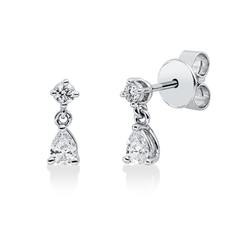 Ohrstecker    aus 750/-18 Karat Weißgold mit 4 Diamanten 0