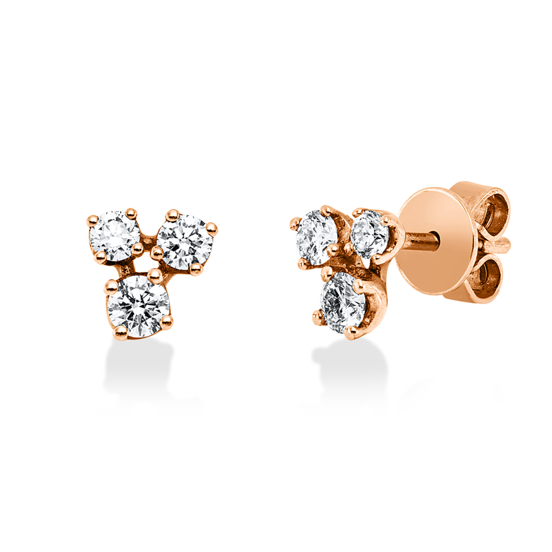 Ohrstecker    aus 750/-18 Karat Rotgold mit 6 Diamanten 0