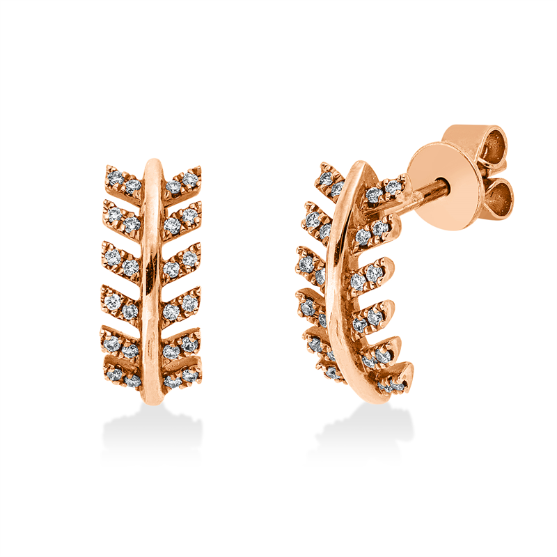 Ohrschmuck    aus 750/-18 Karat Rotgold mit 48 Diamanten 0