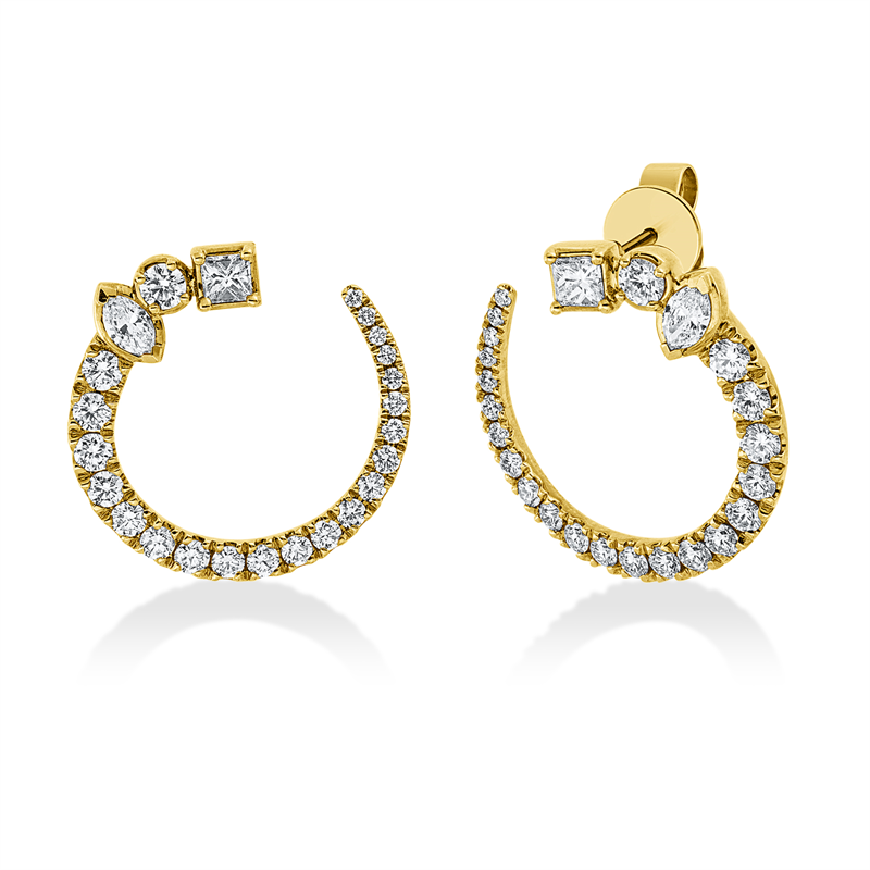 Ohrstecker    aus 750/-18 Karat Gelbgold mit 48 Diamanten 0