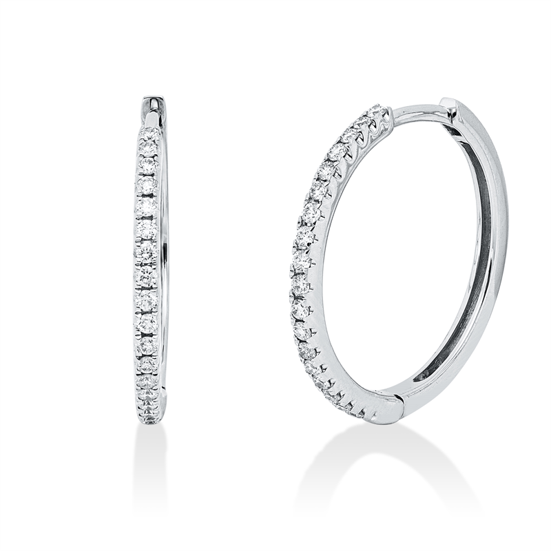 Creolen    aus 585/-14 Karat Weißgold mit 36 Diamanten 0