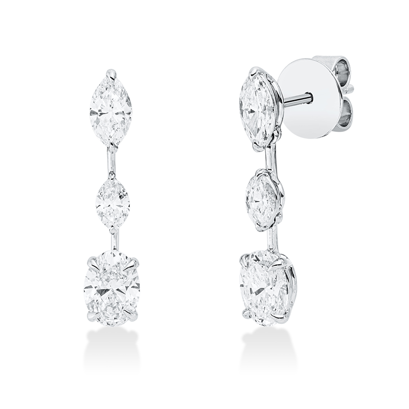 Ohrschmuck    aus 750/-18 Karat Weißgold mit 6 Diamanten 1