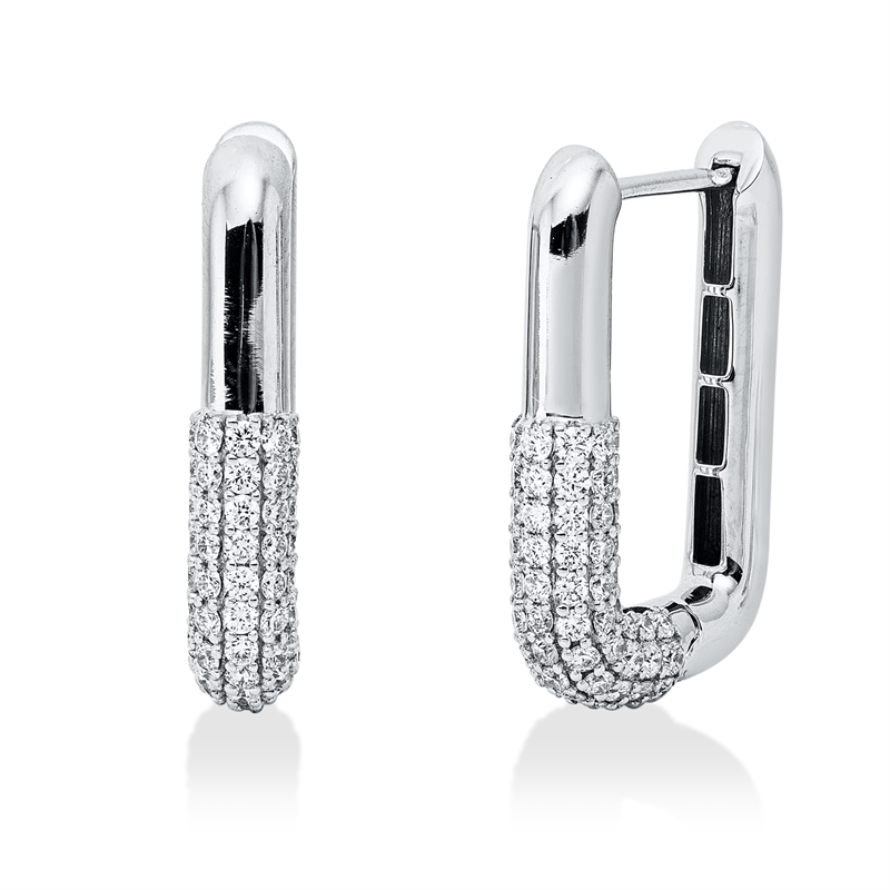 Creolen    aus 750/-18 Karat Weißgold mit 144 Diamanten 1