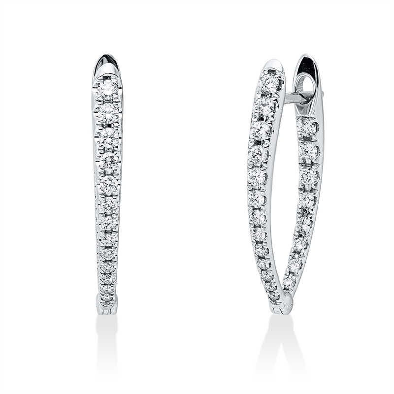 Creolen    aus 750/-18 Karat Weißgold mit 42 Diamanten 0