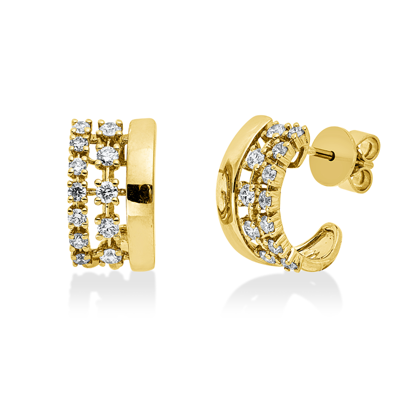 Ohrstecker    aus 750/-18 Karat Gelbgold mit 24 Diamanten 0
