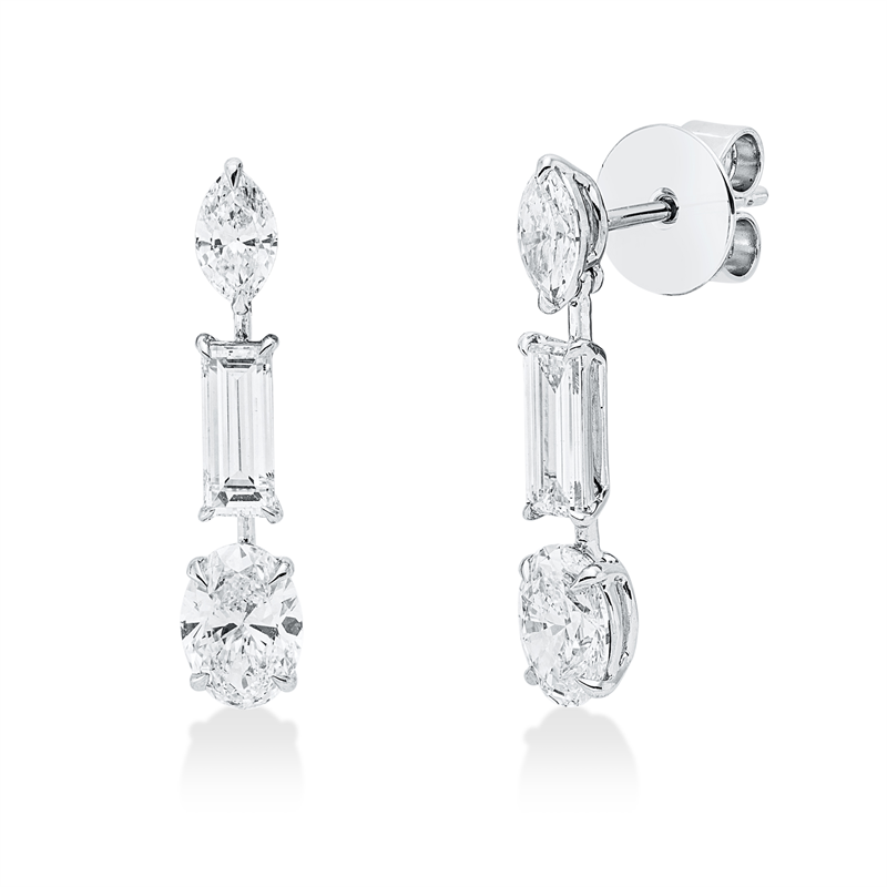 Ohrschmuck    aus 750/-18 Karat Weißgold mit 6 Diamanten 1