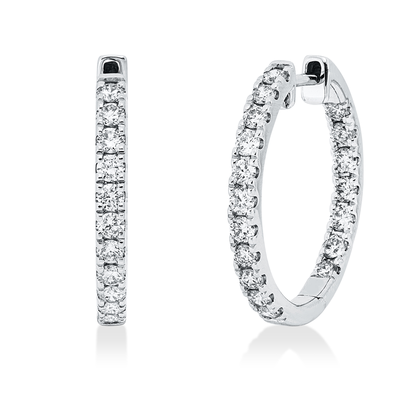Creolen    aus 585/-14 Karat Weißgold mit 36 Diamanten 1