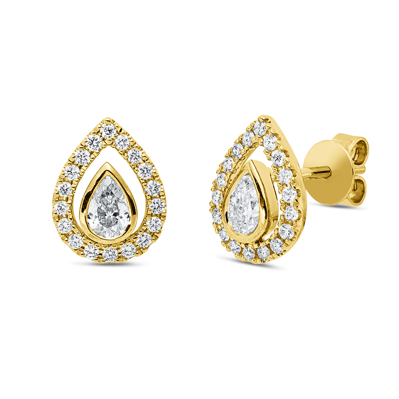 Ohrstecker    aus 585/-14 Karat Gelbgold mit 38 Diamanten 0