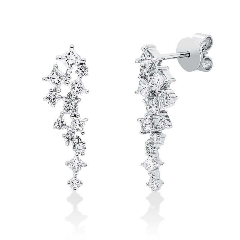 Ohrschmuck    aus 585/-14 Karat Weißgold mit 24 Diamanten 1