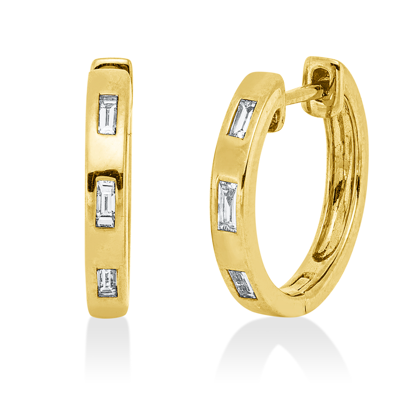 Creolen    aus 750/-18 Karat Gelbgold mit 6 Diamanten 0