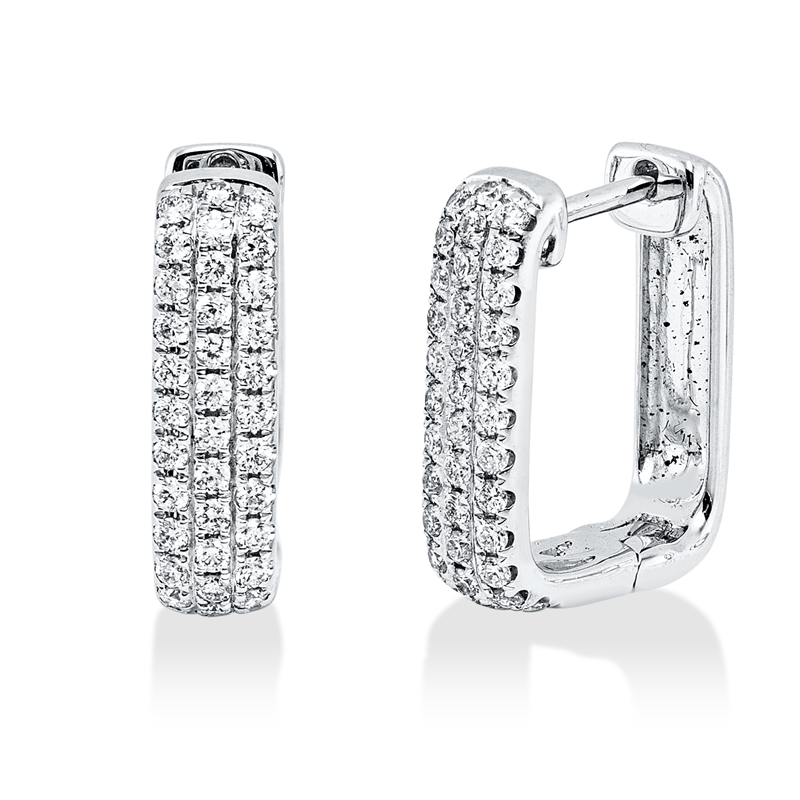 Creolen    aus 750/-18 Karat Weißgold mit 74 Diamanten 0