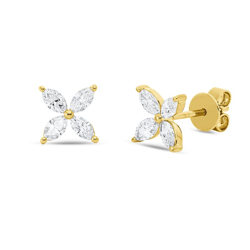 Ohrstecker    aus 585/-14 Karat Gelbgold mit 8 Diamanten 0