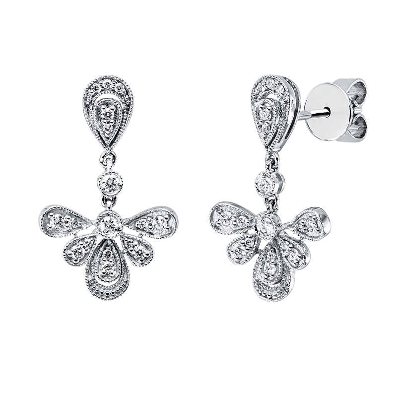 Ohrschmuck    aus 750/-18 Karat Weißgold mit 34 Diamanten 0