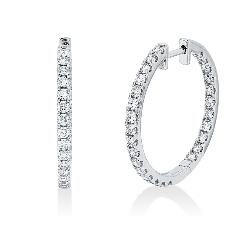 Creolen    aus 585/-14 Karat Weißgold mit 54 Diamanten 1