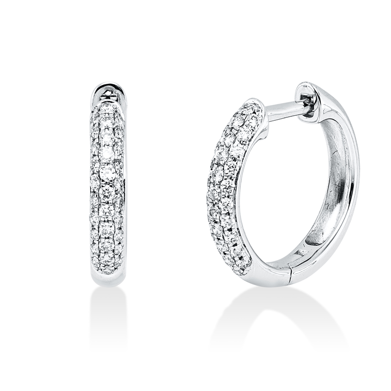 Creolen    aus 750/-18 Karat Weißgold mit 62 Diamanten 0