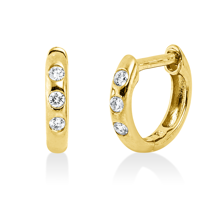 Creolen    aus 750/-18 Karat Gelbgold mit 6 Diamanten 0