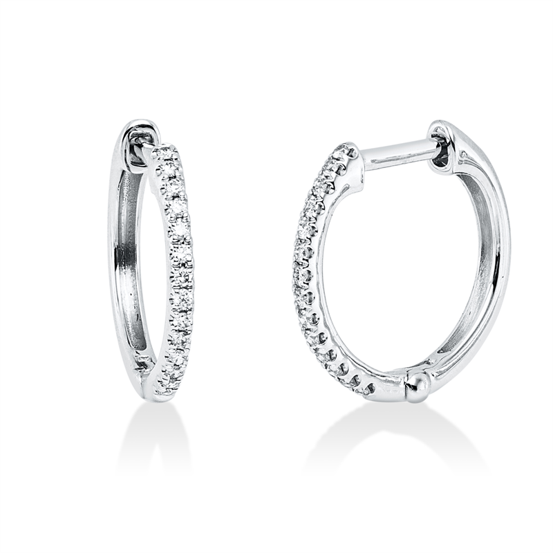 Creolen    aus 750/-18 Karat Weißgold mit 28 Diamanten 0