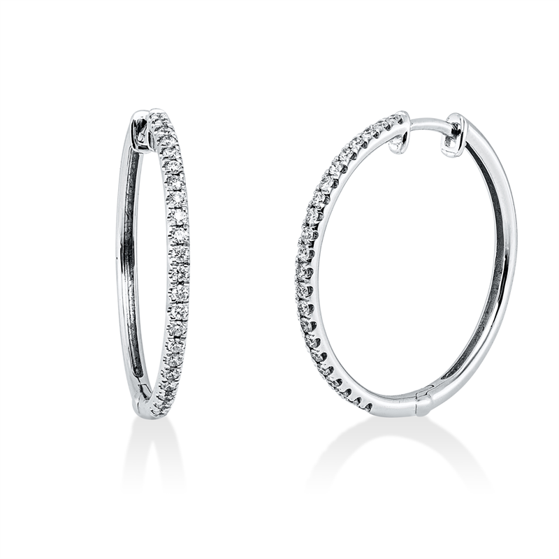 Creolen    aus 750/-18 Karat Weißgold mit 44 Diamanten 0