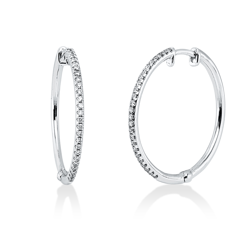 Creolen    aus 750/-18 Karat Weißgold mit 50 Diamanten 0