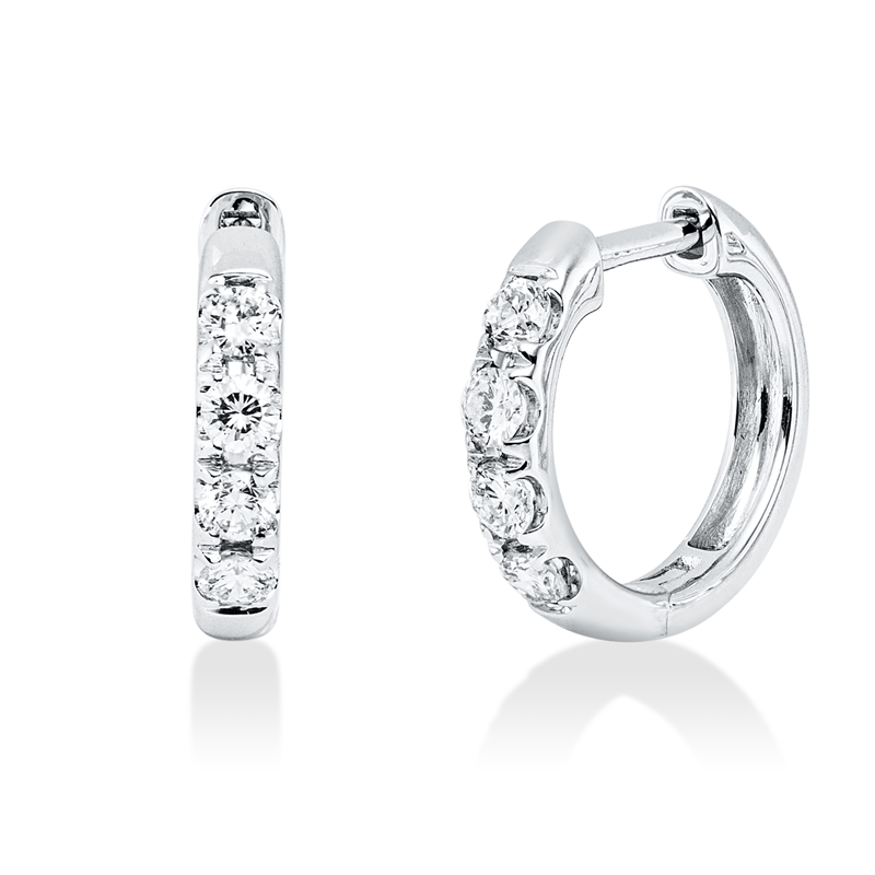 Creolen    aus 750/-18 Karat Weißgold mit 8 Diamanten 0