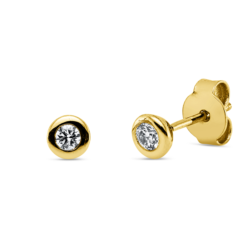 Ohrstecker    aus 750/-18 Karat Gelbgold mit 2 Diamanten 0