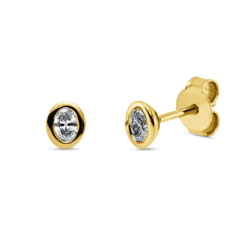 Ohrstecker    aus 750/-18 Karat Gelbgold mit 2 Diamanten 0