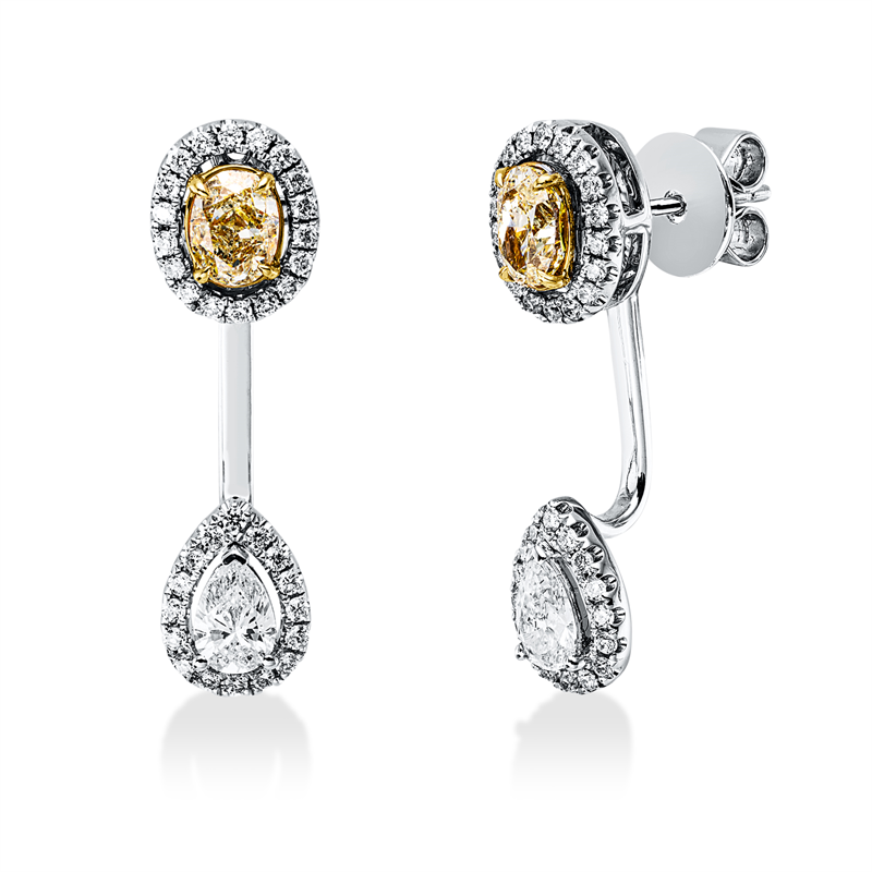 Ohrschmuck    aus 750/-18 Karat Weißgold / Gelbgold mit 72 Diamanten 1
