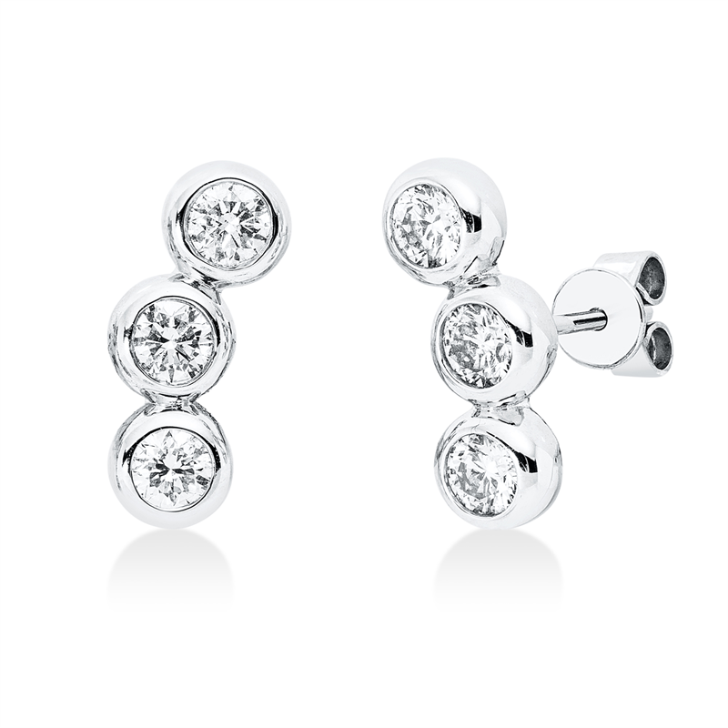 Ohrstecker    aus 750/-18 Karat Weißgold mit 6 Diamanten 0