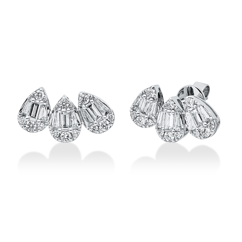 Ohrstecker    aus 750/-18 Karat Weißgold mit 42 Diamanten 0