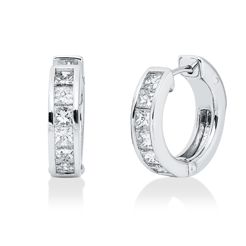 Creolen    aus 585/-14 Karat Weißgold mit 12 Diamanten 1
