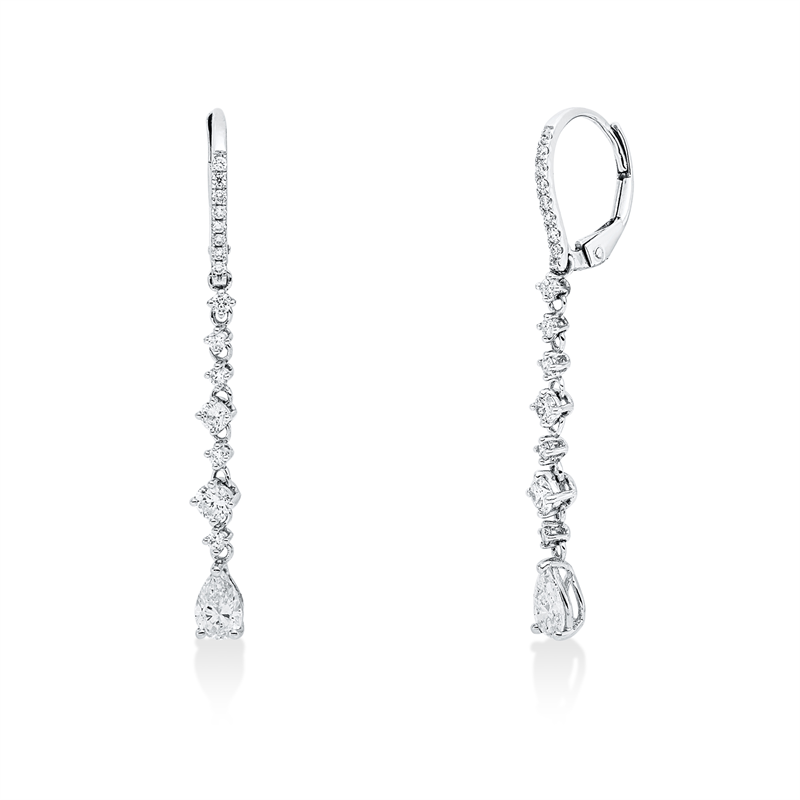Ohrschmuck    aus 750/-18 Karat Weißgold mit 32 Diamanten 1