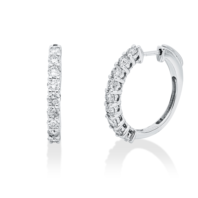 Creolen    aus 585/-14 Karat Weißgold mit 18 Diamanten 1